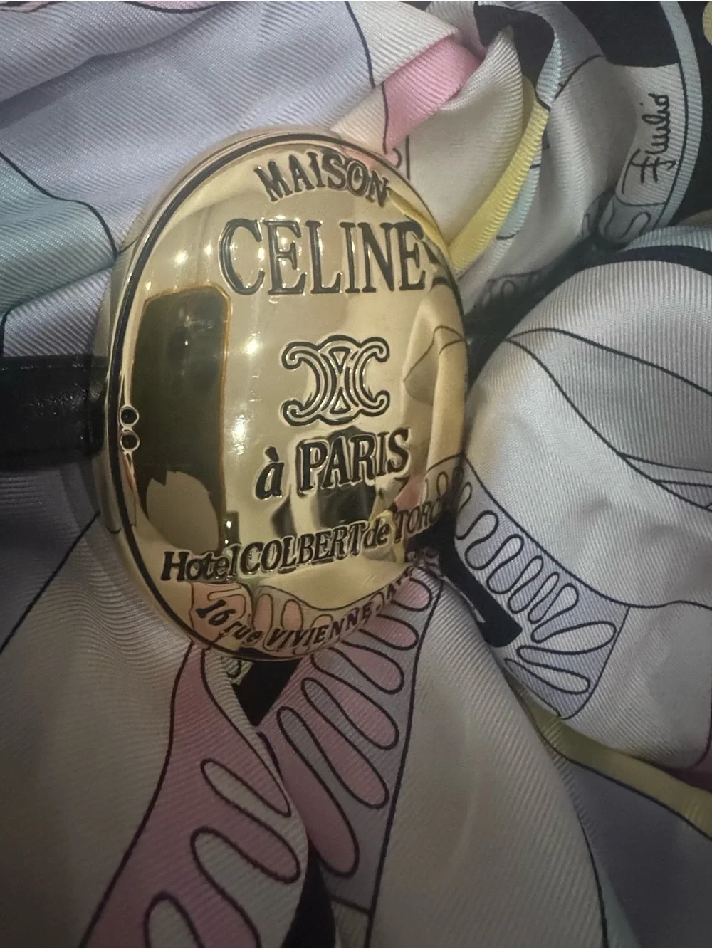 Celine style oval belt buckle with belt